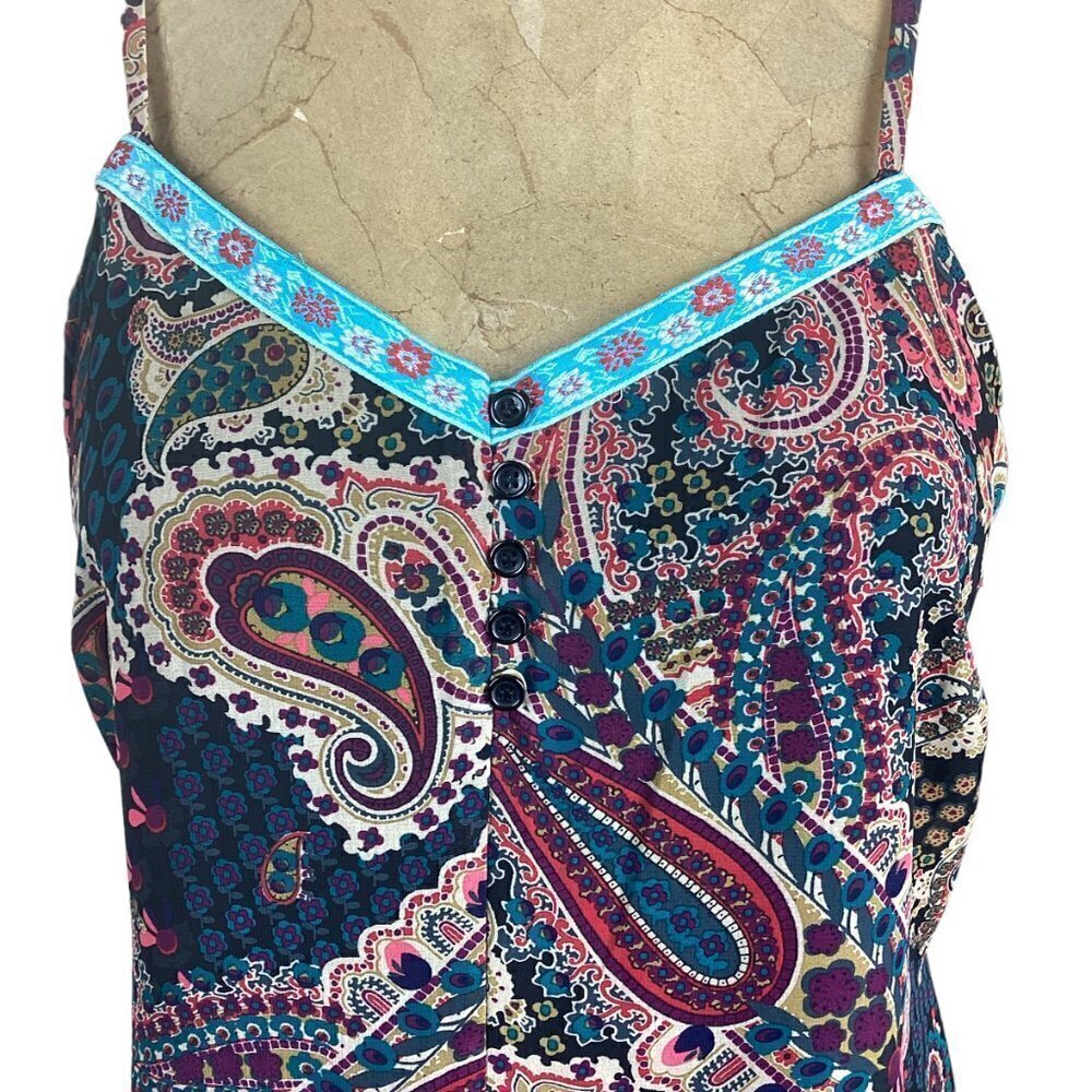 Xhilaration Paisley BOHO Mini Sun Dress Sz L #238A - Picture 7 of 10